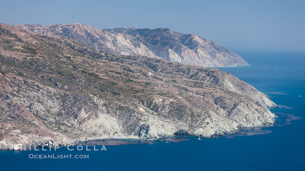 Catalina Island and mountainous terrain on the weather (southeast) side of the island. California, USA, natural history stock photograph, photo id 26023