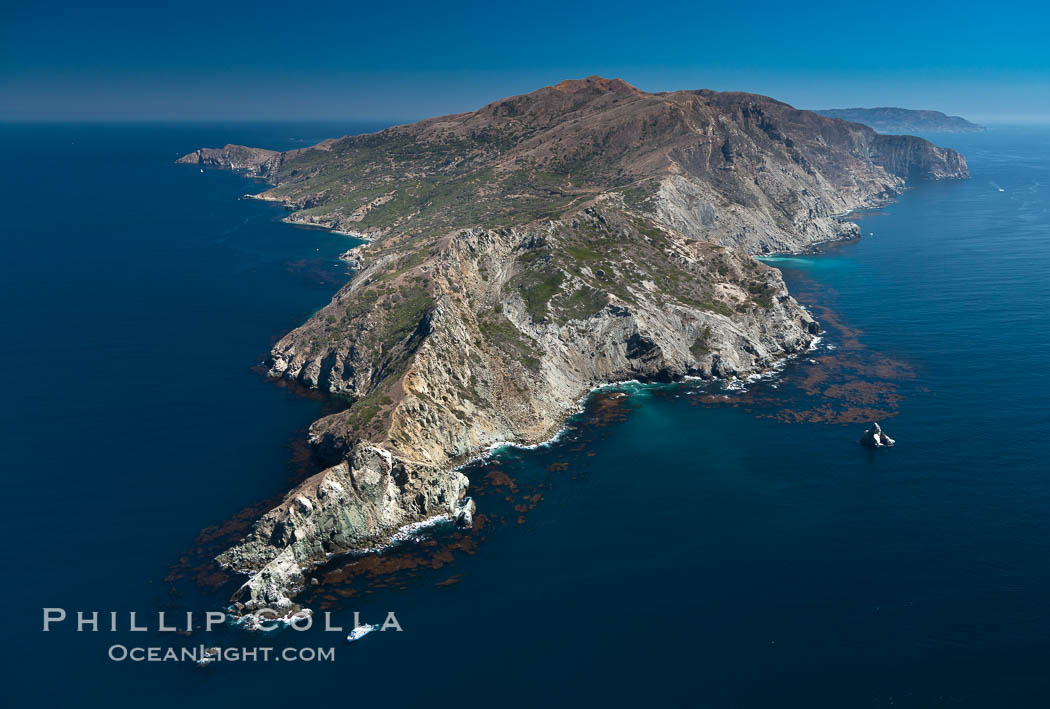 Aerial photo of Catalina Island, West End. California, USA, natural history stock photograph, photo id 26027