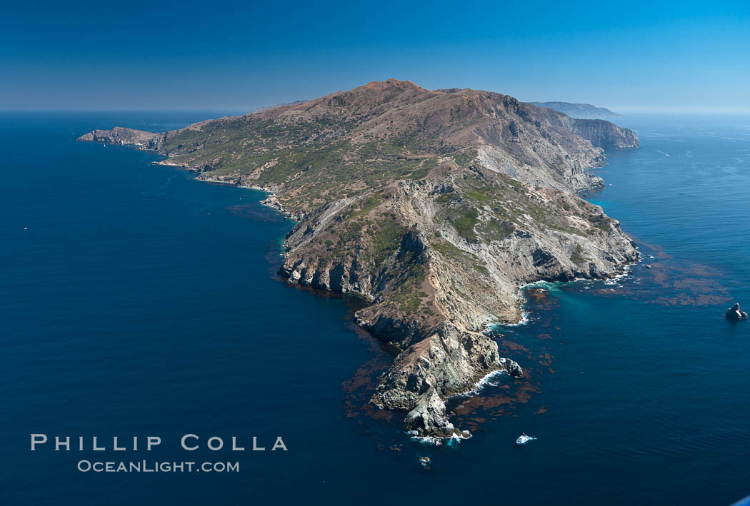 Aerial photo of Catalina Island, West End. California, USA, natural history stock photograph, photo id 26029