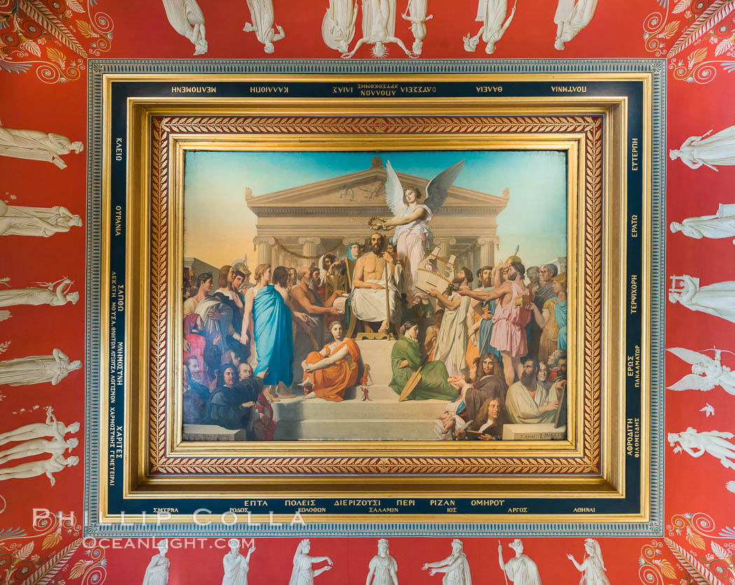 Ceiling detail, Musee du Louvre. Paris, France, natural history stock photograph, photo id 28044