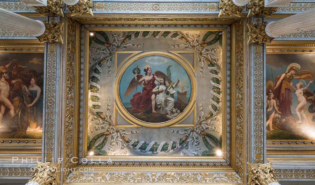 Ceiling detail, Musee du Louvre. Paris, France, natural history stock photograph, photo id 28049