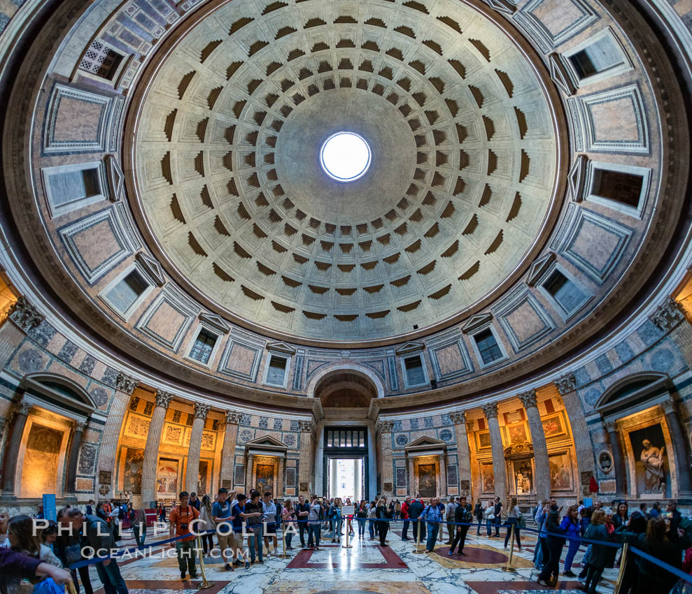 The Ceiling of the Pantheon, Rome. Italy, natural history stock photograph, photo id 35554