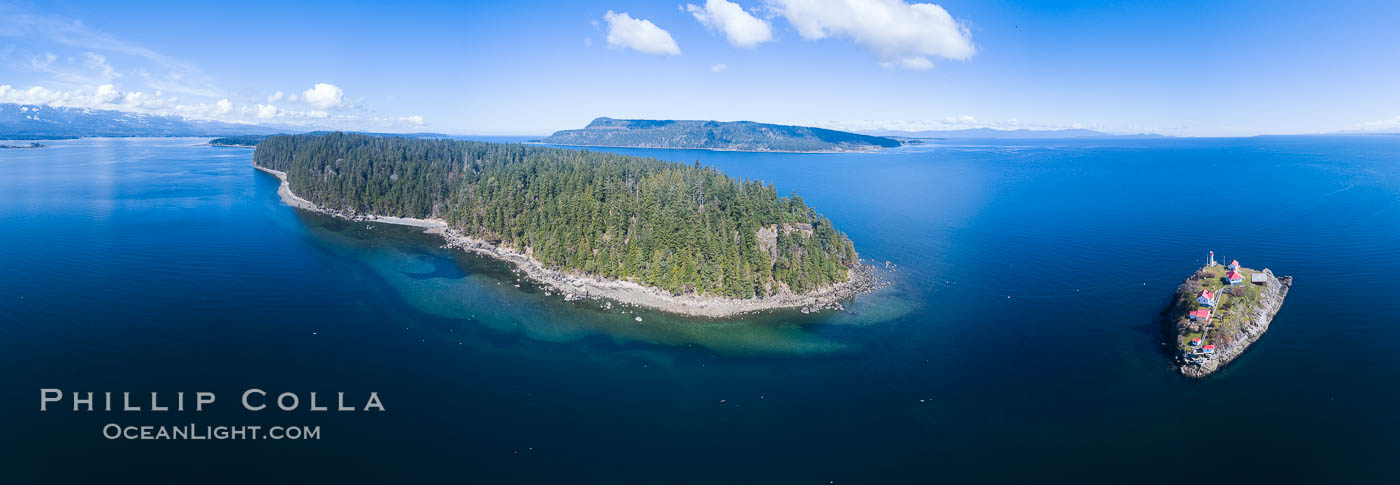 Chrome Island (foreground) and Denman Island, Hornby Island in the distance. British Columbia, Canada, natural history stock photograph, photo id 34494