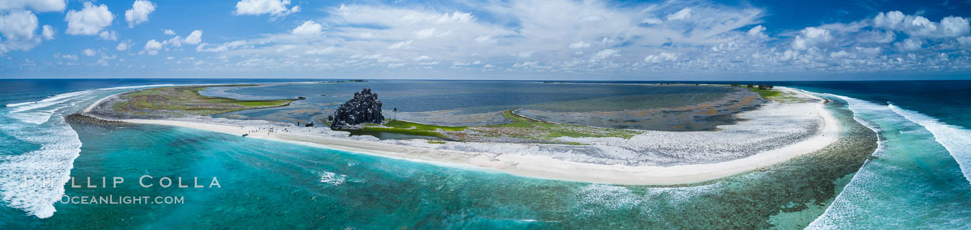 Clipperton Island aerial photo. Clipperton Island, a minor territory of France also known as Ile de la Passion, is a spectacular coral atoll in the eastern Pacific. By permit HC / 1485 / CAB (France)., natural history stock photograph, photo id 32834