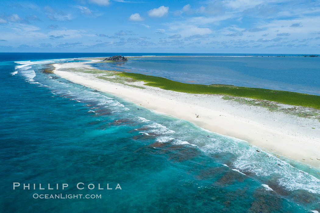 Clipperton Island aerial photo. Clipperton Island, a minor territory of France also known as Ile de la Passion, is a spectacular coral atoll in the eastern Pacific. By permit HC / 1485 / CAB (France)., natural history stock photograph, photo id 32828