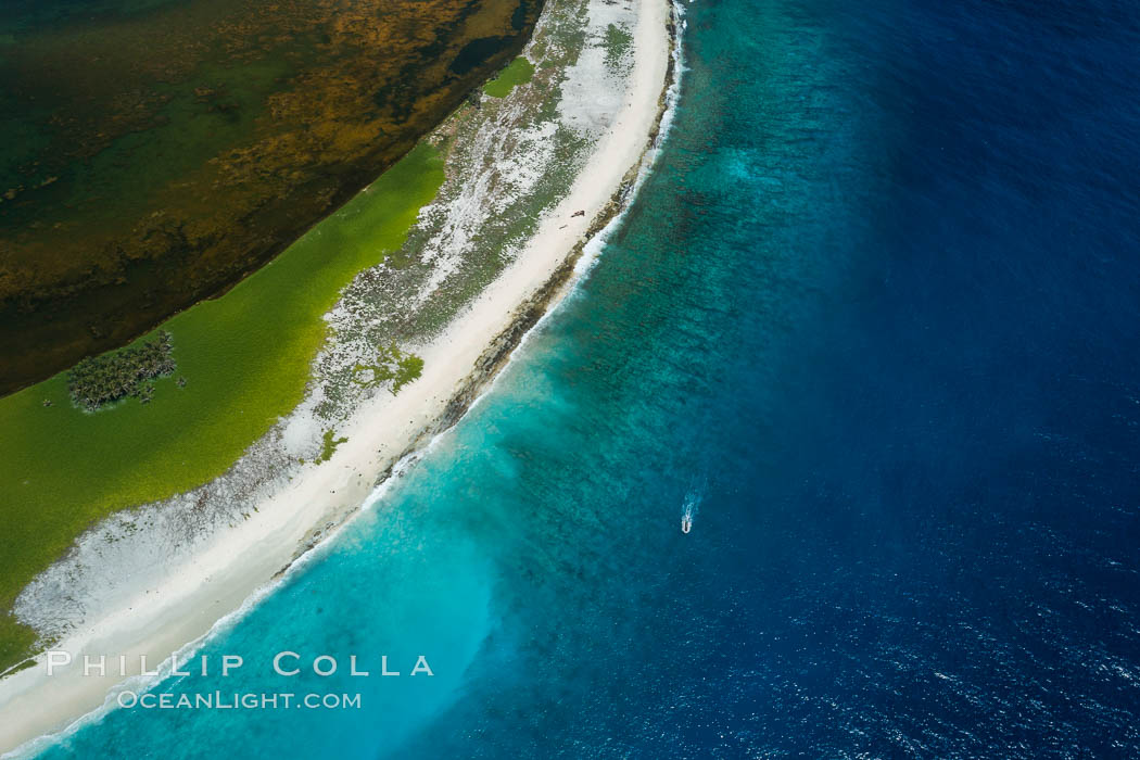 Clipperton Island aerial photo. Clipperton Island, a minor territory of France also known as Ile de la Passion, is a spectacular coral atoll in the eastern Pacific. By permit HC / 1485 / CAB (France)., natural history stock photograph, photo id 32872