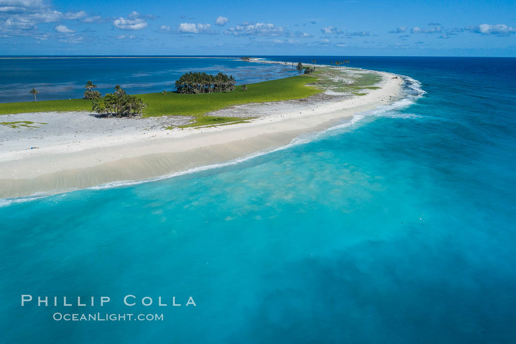 Clipperton Island aerial photo. Clipperton Island, a minor territory of France also known as Ile de la Passion, is a spectacular coral atoll in the eastern Pacific. By permit HC / 1485 / CAB (France)., natural history stock photograph, photo id 32928