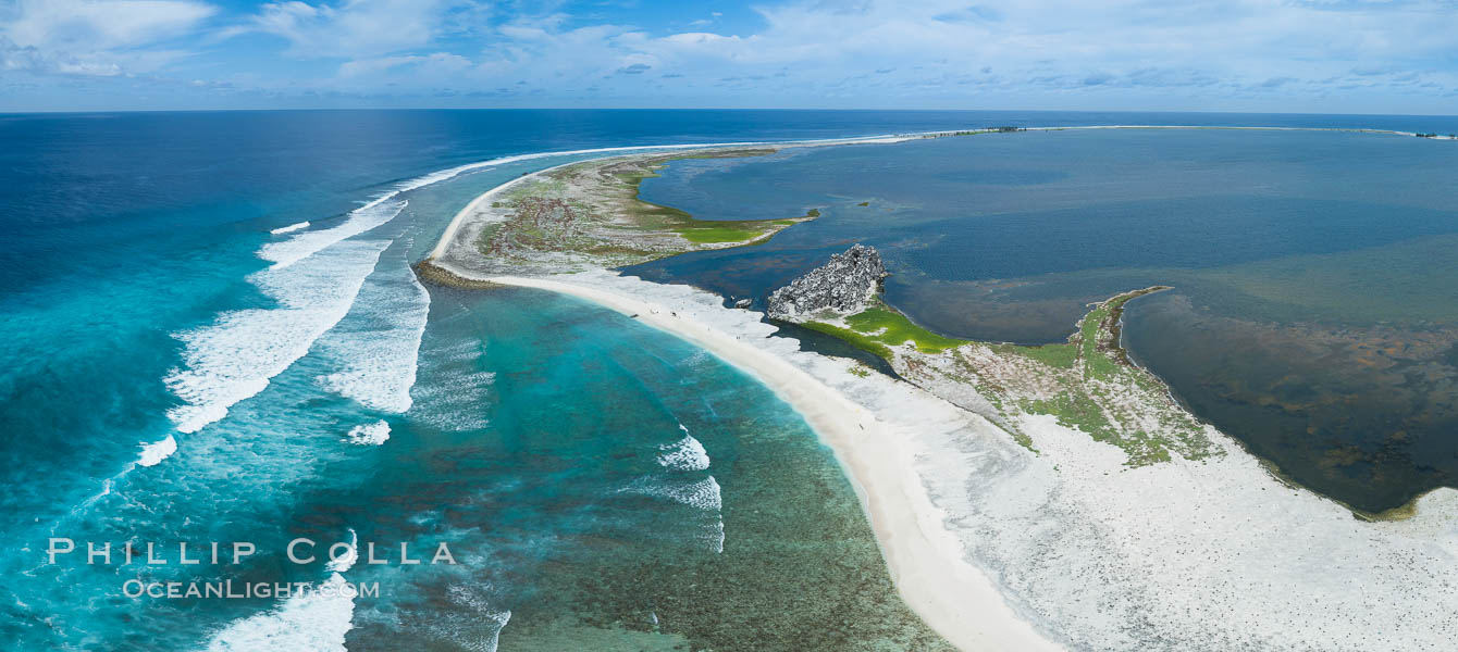 Clipperton Island aerial photo. Clipperton Island, a minor territory of France also known as Ile de la Passion, is a spectacular coral atoll in the eastern Pacific. By permit HC / 1485 / CAB (France)., natural history stock photograph, photo id 32827
