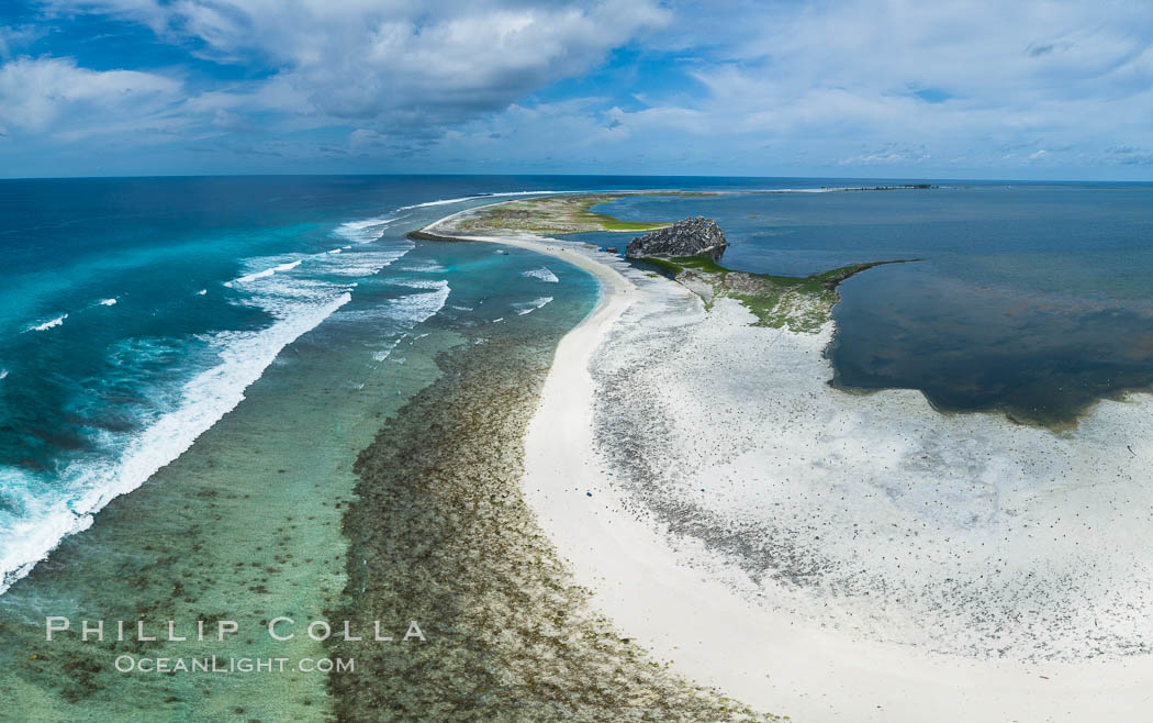 Clipperton Island aerial photo. Clipperton Island, a minor territory of France also known as Ile de la Passion, is a spectacular coral atoll in the eastern Pacific. By permit HC / 1485 / CAB (France)., natural history stock photograph, photo id 32825