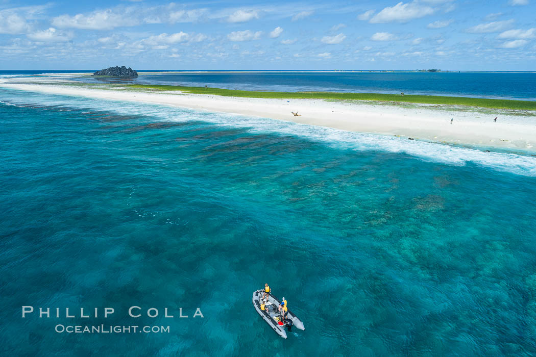 Clipperton Island aerial photo. Clipperton Island, a minor territory of France also known as Ile de la Passion, is a spectacular coral atoll in the eastern Pacific. By permit HC / 1485 / CAB (France)., natural history stock photograph, photo id 32853