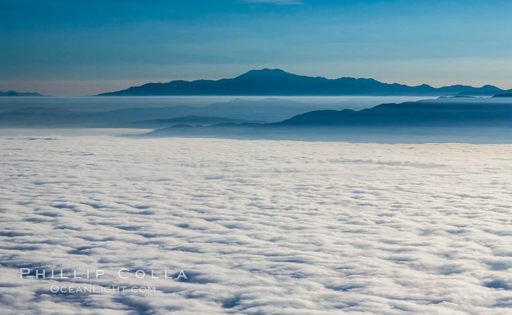 Clouds and mountains, San Diego mountains east of Ramona, sunrise., natural history stock photograph, photo id 27906