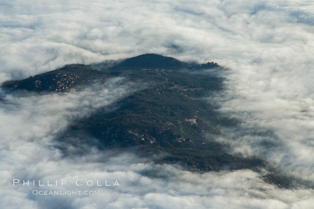 Clouds and mountains, San Diego mountains east of Ramona, sunrise. California, USA, natural history stock photograph, photo id 27909