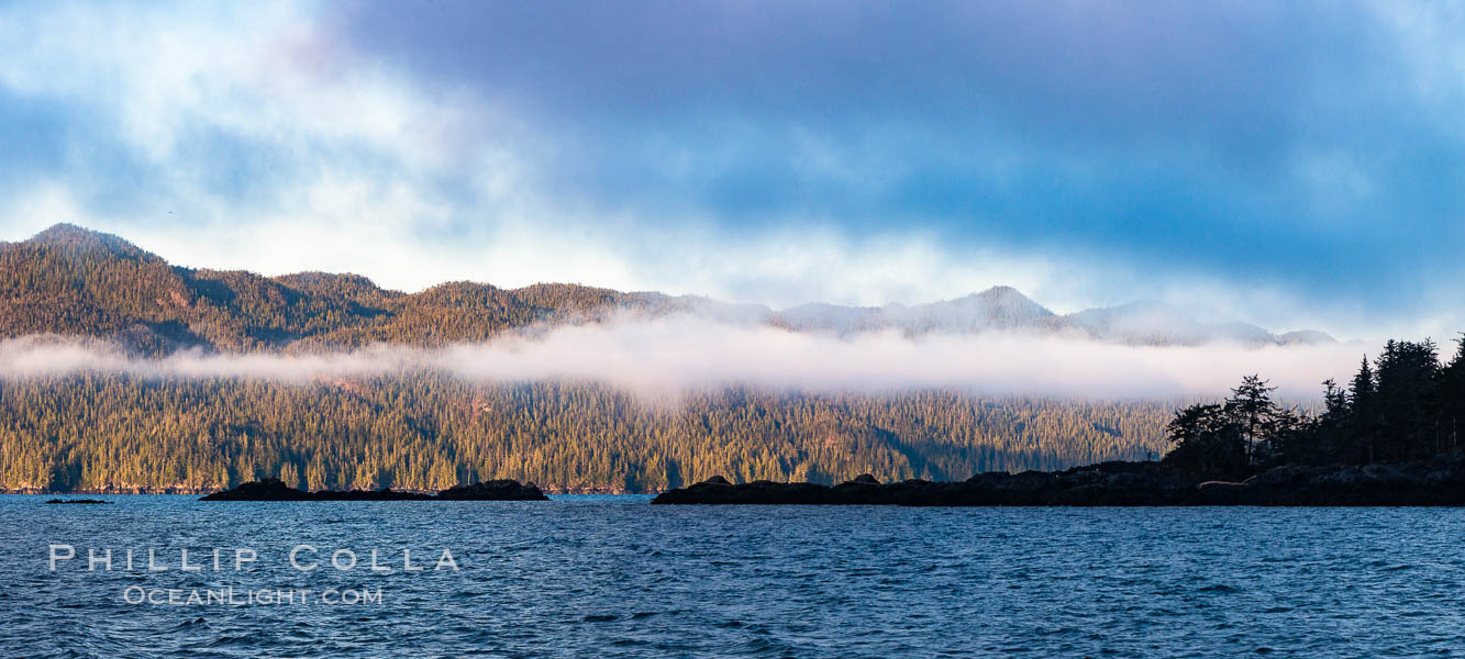 Clouds over Nigei Island at sunrise, Vancouver Island, Canada