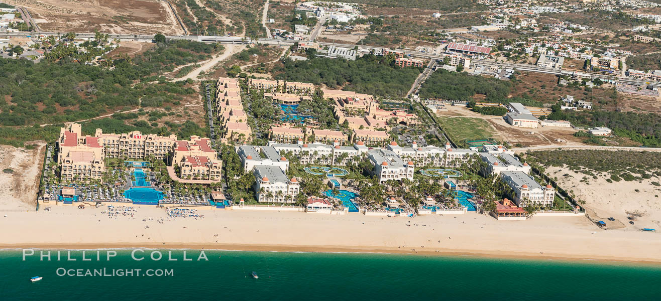 Hotel Riu along Medano Beach. Residential and resort development along the coast near Cabo San Lucas, Mexico. Baja California, natural history stock photograph, photo id 28900