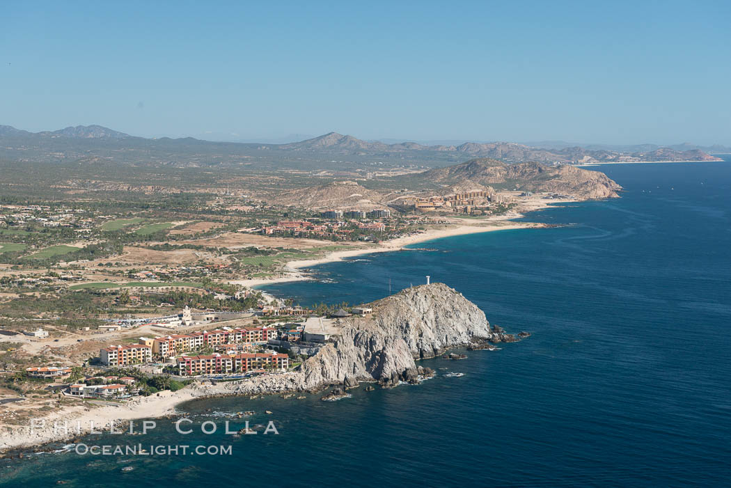 Hacienda Encantada Resort and Spa, Punta Ballena and Faro Cabesa Ballena. Residential and resort development along the coast near Cabo San Lucas, Mexico. Baja California, natural history stock photograph, photo id 28904