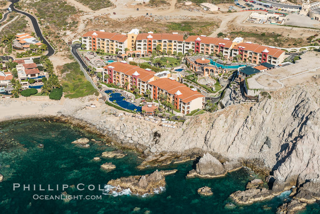 Hacienda Encantada Resort and Spa, Punta Ballena and Faro Cabesa Ballena. Residential and resort development along the coast near Cabo San Lucas, Mexico. Baja California, natural history stock photograph, photo id 28907