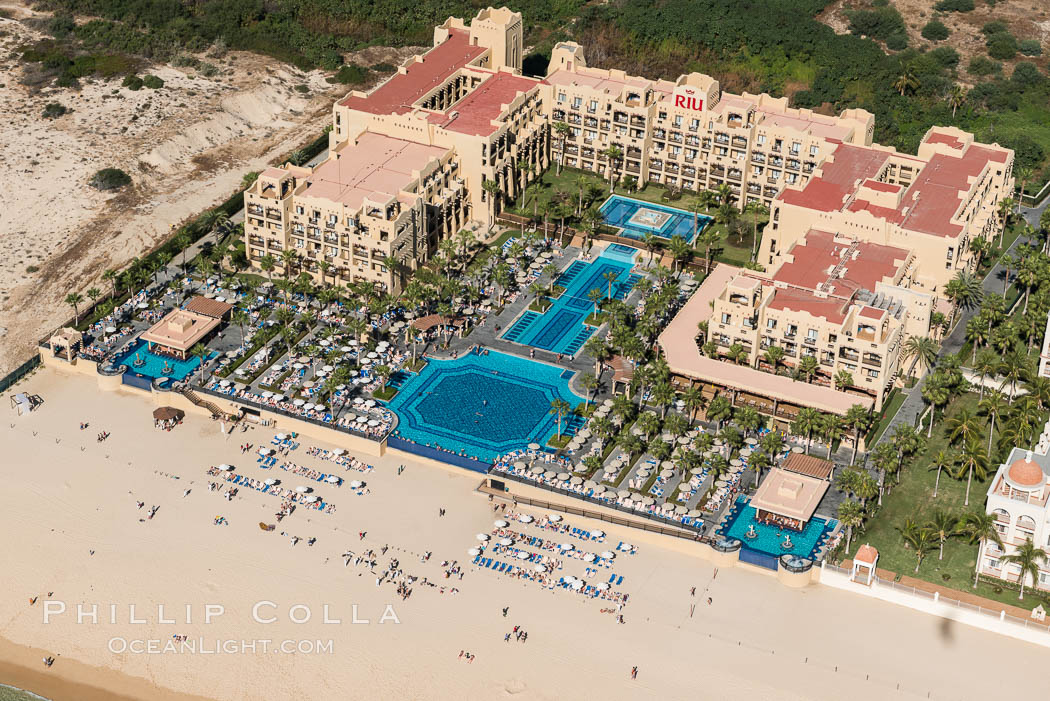 Hotel Riu along Medano Beach. Residential and resort development along the coast near Cabo San Lucas, Mexico. Baja California, natural history stock photograph, photo id 28939