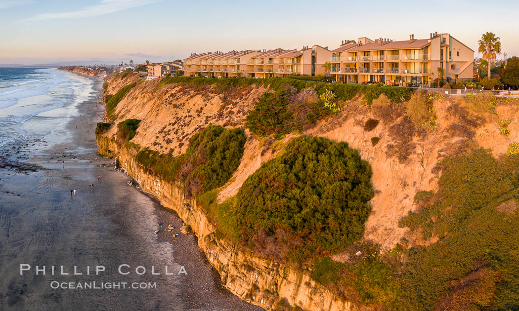 Aerial photo of Coastal Seacliffs in Encinitas California., natural history stock photograph, photo id 38015