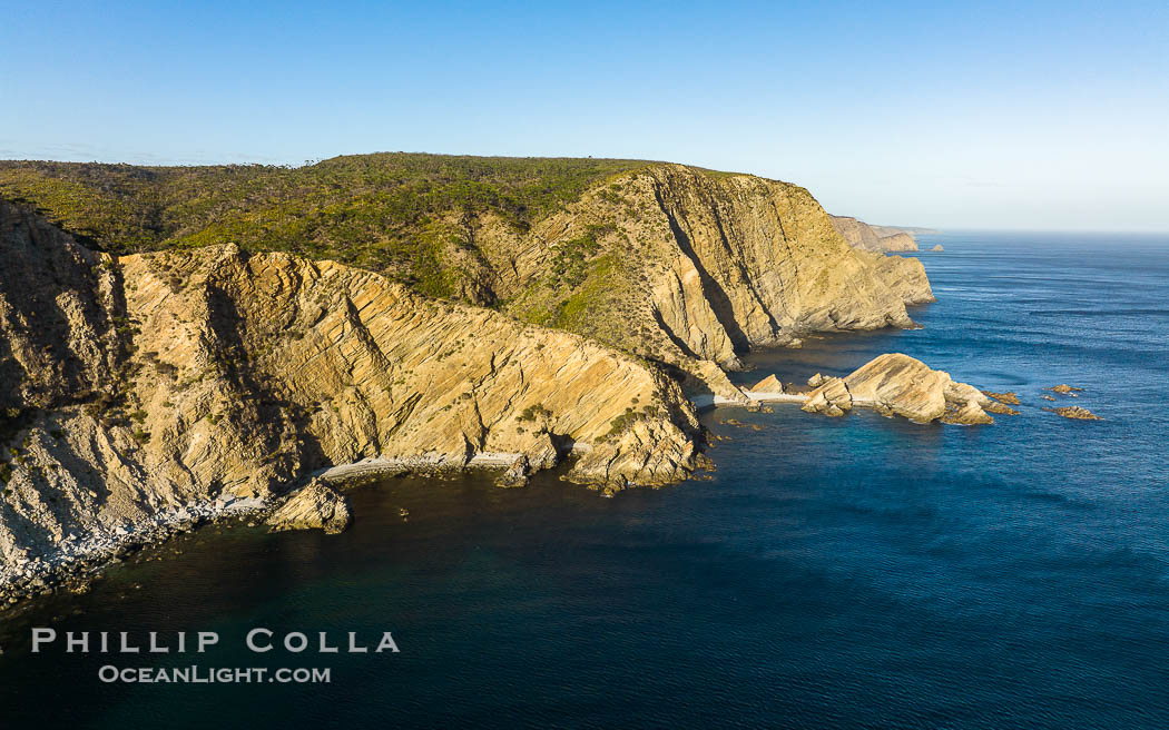 Coastline of Kangaroo Island, Near Pissy Boy Rocks, South Australia, aerial photo., natural history stock photograph, photo id 39291