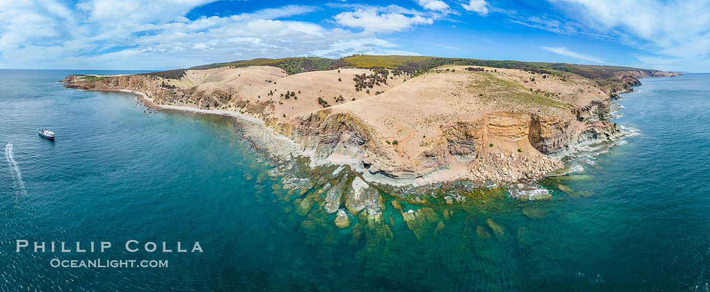 Coastline of North Kangaroo Island, nerar White Cliff, Aerial View. South Australia, natural history stock photograph, photo id 39250
