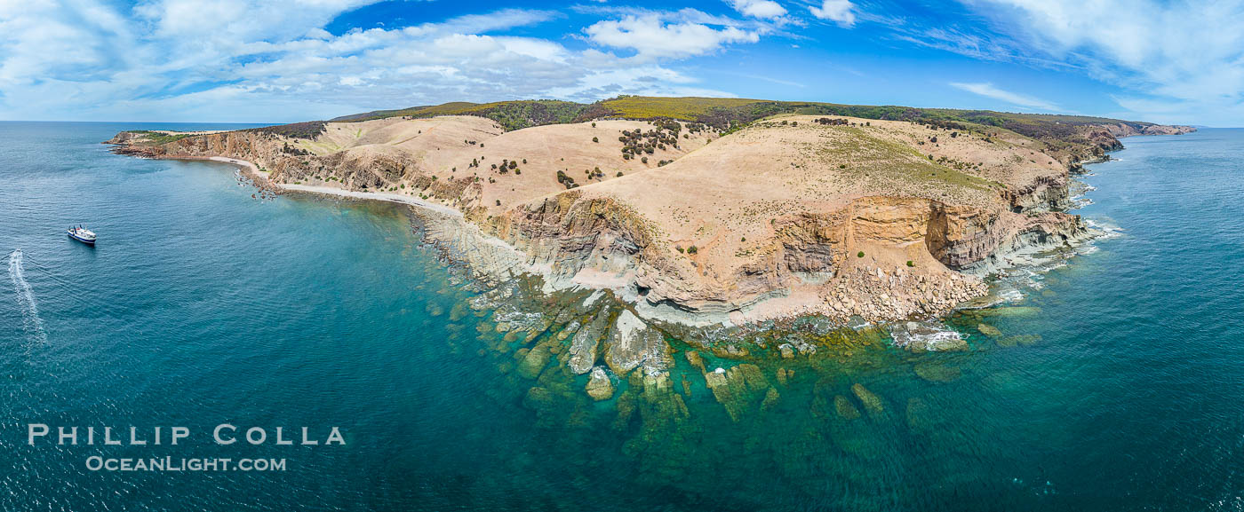 Coastline of North Kangaroo Island, nerar White Cliff, Aerial View., natural history stock photograph, photo id 39250