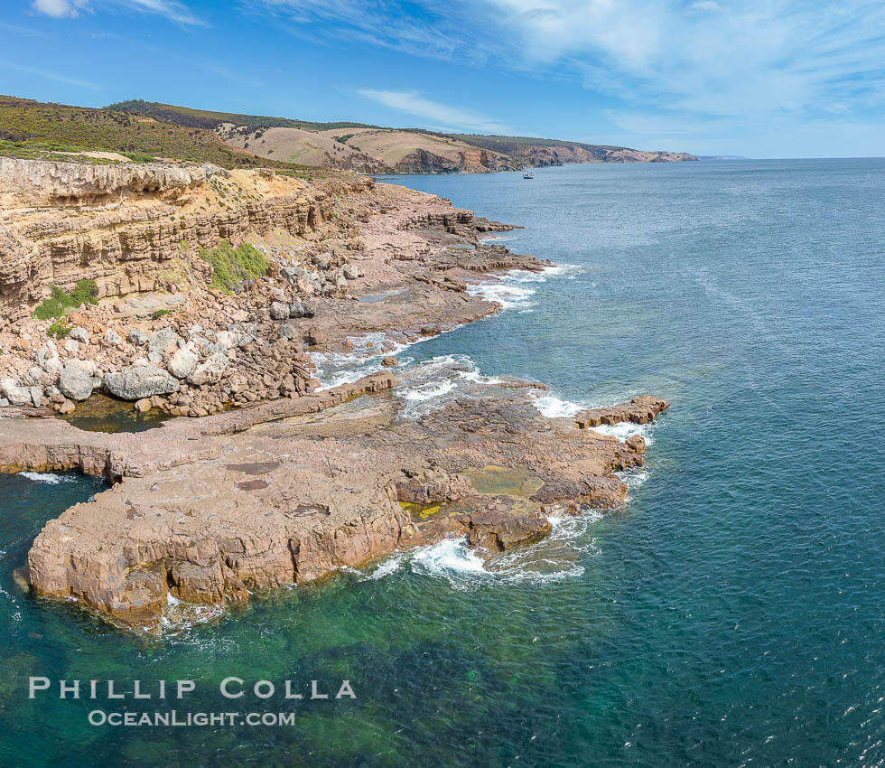 Coastline of North Kangaroo Island, nerar White Cliff, Aerial View., natural history stock photograph, photo id 39252