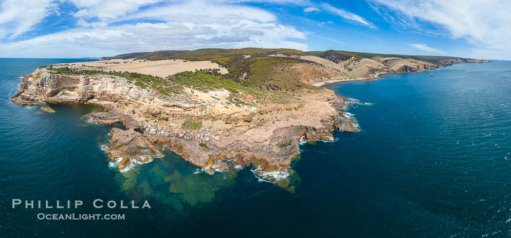 Coastline of North Kangaroo Island, nerar White Cliff, Aerial View., natural history stock photograph, photo id 39253