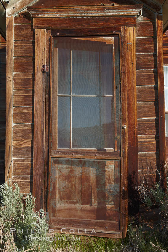 Cody House, dilapitated front door. Bodie State Historical Park, California, USA, natural history stock photograph, photo id 23116