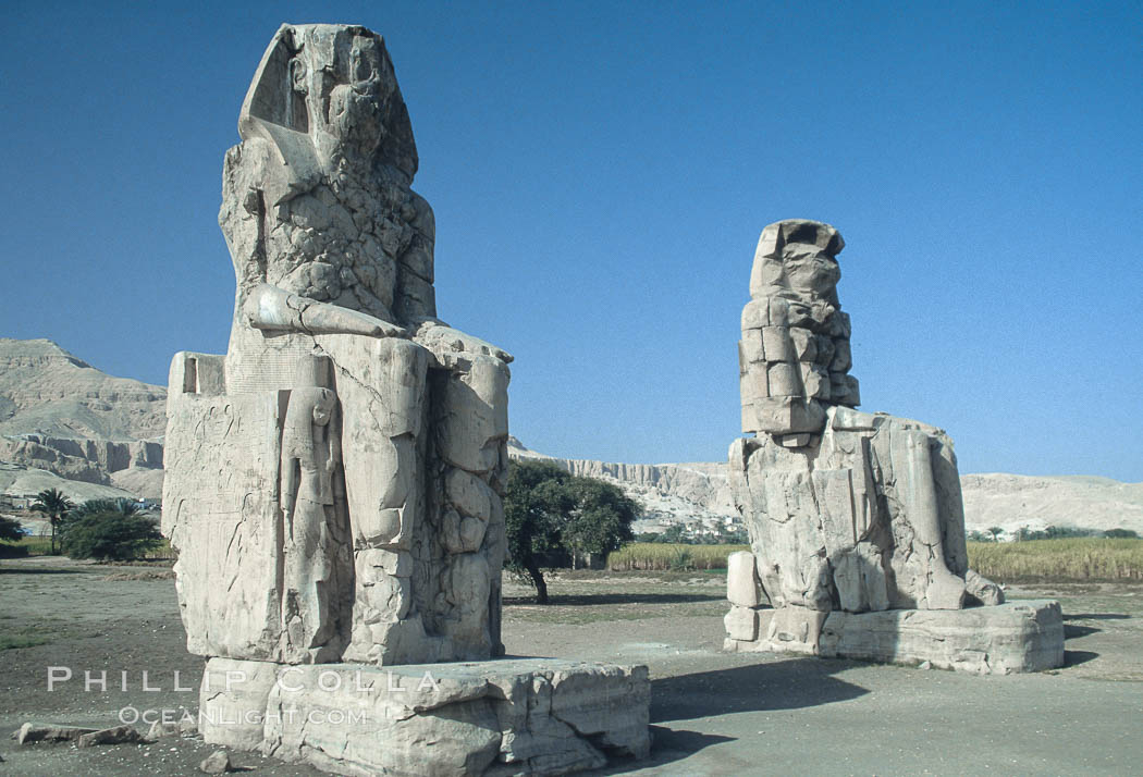 Colossi of Memnon. Luxor, Egypt, natural history stock photograph, photo id 02587