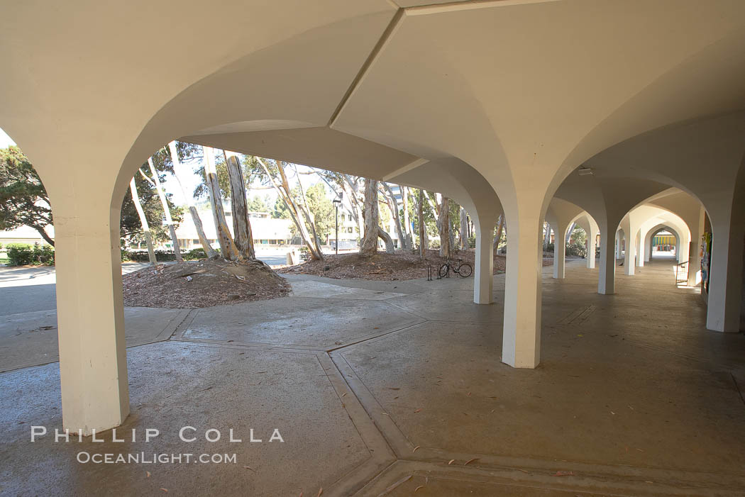 Columns, York Hall, Revelle College, University of California San Diego, UCSD., natural history stock photograph, photo id 21221