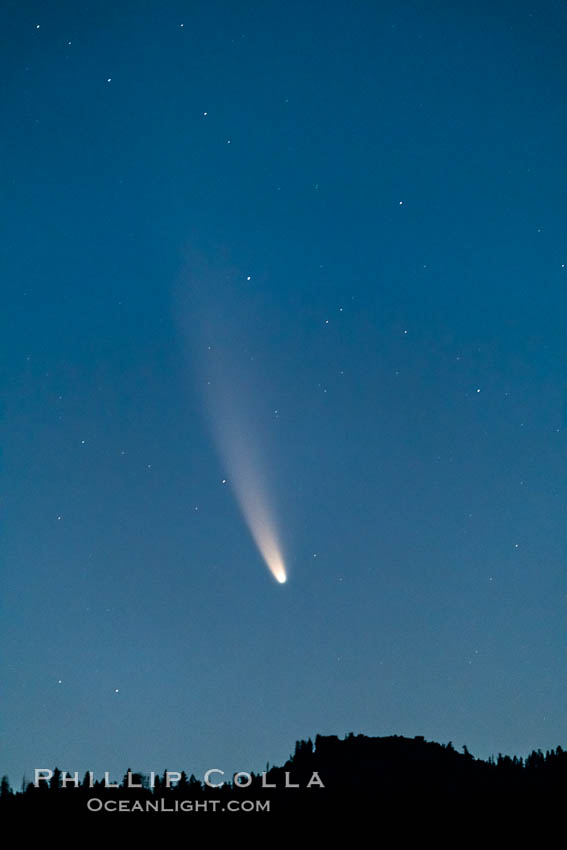 Comet NEOWISE over Bass Lake, California. USA, natural history stock photograph, photo id 36408