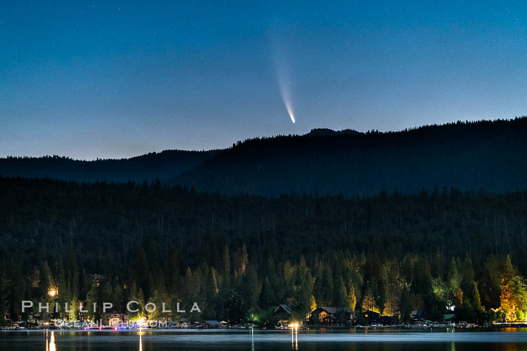 Comet NEOWISE over Bass Lake, California. USA, natural history stock photograph, photo id 36407