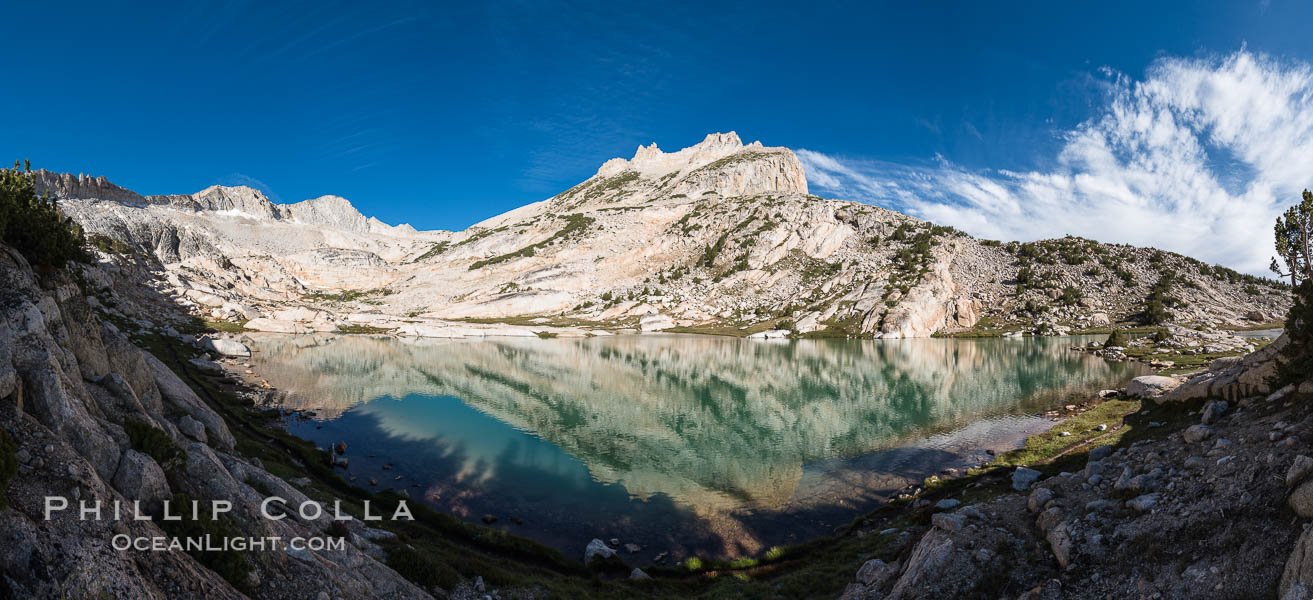 North Peak (12242'), Conness Lake and green glacial meltwater, Hoover Wilderness. Conness Lakes Basin, California, USA, natural history stock photograph, photo id 31059