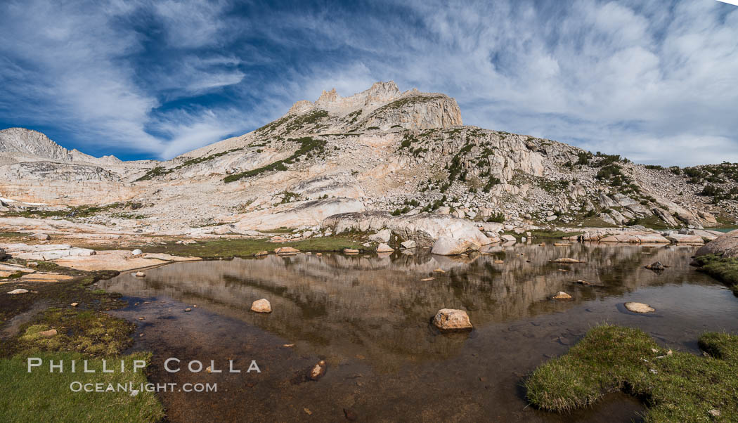 North Peak (12242') and Conness Lake, Hoover Wilderness. Conness Lakes Basin, California, USA, natural history stock photograph, photo id 31062