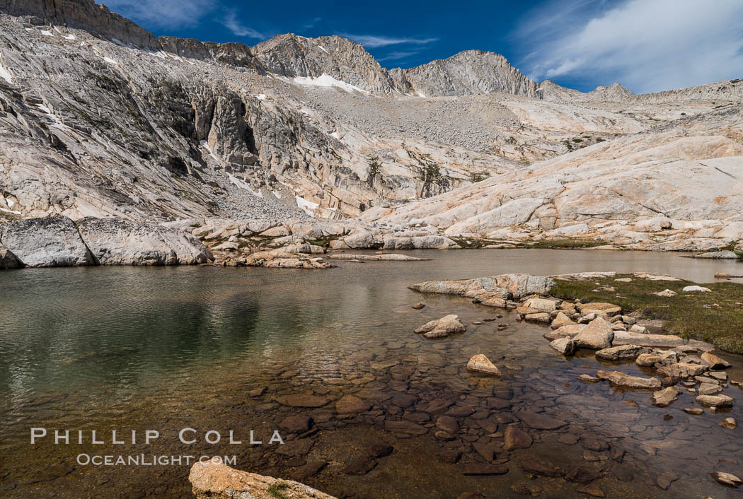Mount Conness (12589') and Upper Conness Lake, Twenty Lakes Basin, Hoover Wilderness. Conness Lakes Basin, California, USA, natural history stock photograph, photo id 31066
