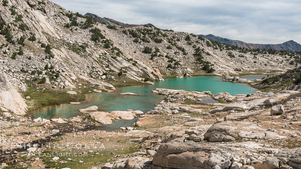 Conness Lake with green glacial meltwaters, Hoover Wilderness, Conness Lakes Basin Conness Lake with green glacial meltwaters, Hoover Wilderness, Conness Lakes Basin