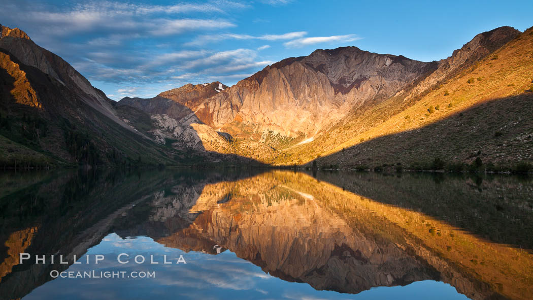 Convict Lake sunrise reflection, Sierra Nevada mountains., natural history stock photograph, photo id 26974