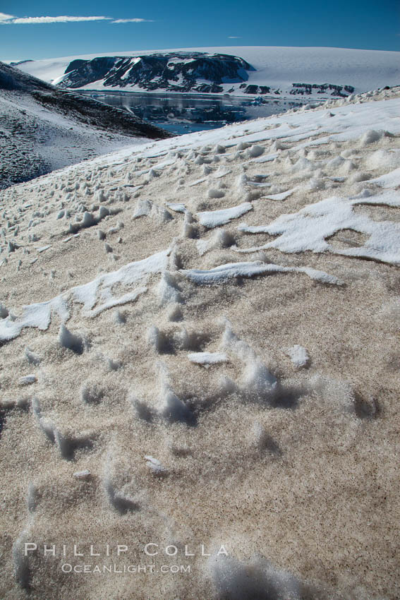 Crested snow patterns along the slopes of Devil Island. Antarctic Peninsula, Antarctica, natural history stock photograph, photo id 24787