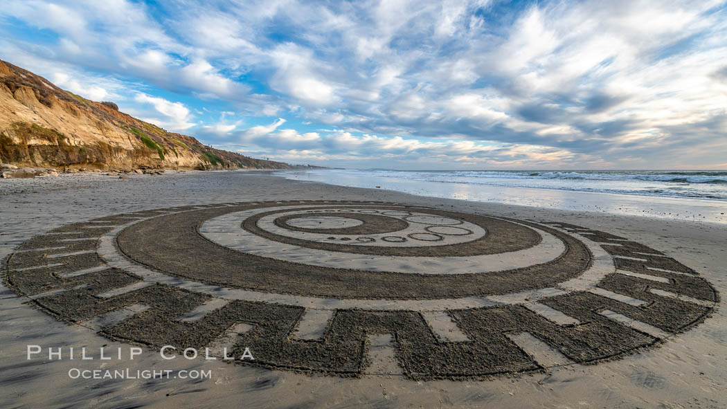 Crop Circle on Terramar Beach, Carlsbad. California, USA, natural history stock photograph, photo id 36753