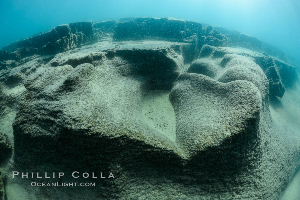 Curious underwater terrain, Lake Tahoe, California. USA, natural history stock photograph, photo id 32322