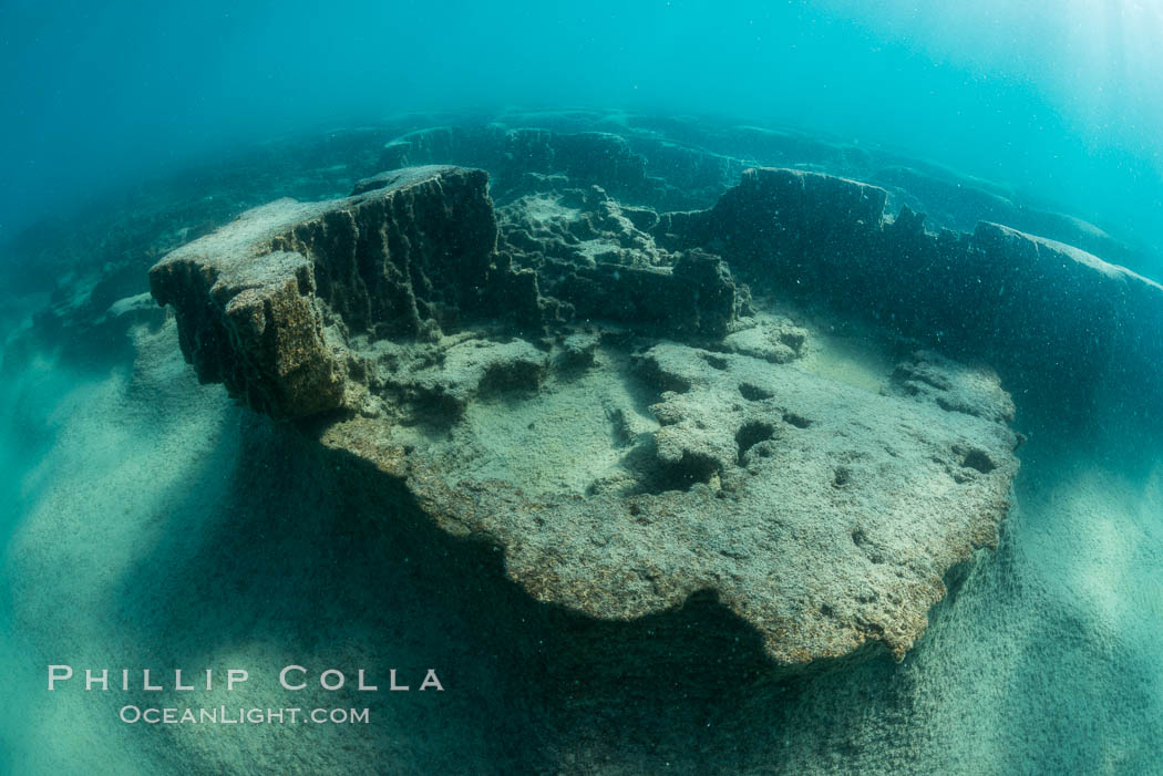 Curious underwater terrain, Lake Tahoe, California. USA, natural history stock photograph, photo id 32324