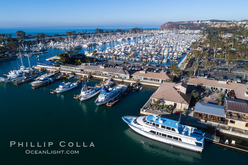 Dana Point harbor and marina, with lots of boats, aerial photo. California, USA, natural history stock photograph, photo id 37974