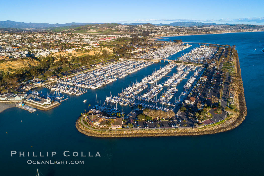 Dana Point harbor and marina, with lots of boats, aerial photo. California, USA, natural history stock photograph, photo id 37976