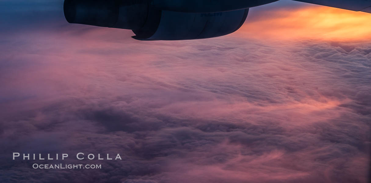 Dawn over the North Atlantic, viewed from 35,000' altitude., natural history stock photograph, photo id 29428