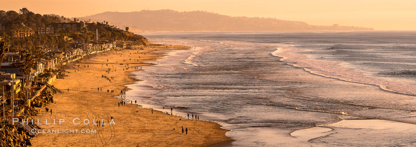 Del Mar Beach at Sunset, northern San Diego County. California, USA, natural history stock photograph, photo id 35110
