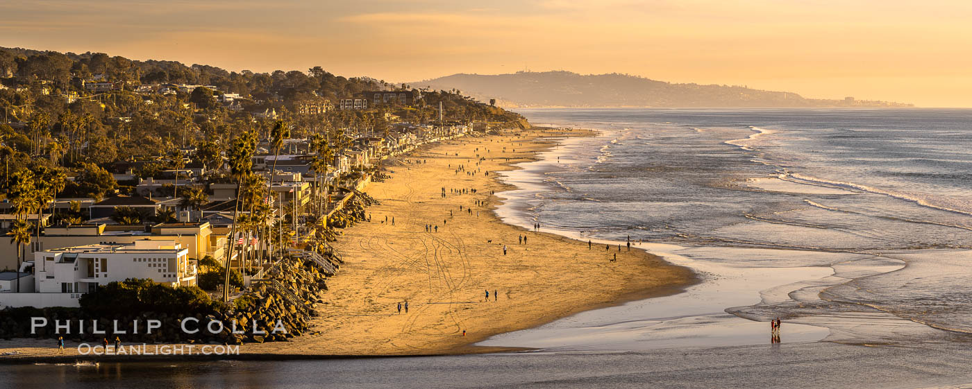 Del Mar Beach at Sunset, northern San Diego County. California, USA, natural history stock photograph, photo id 35099