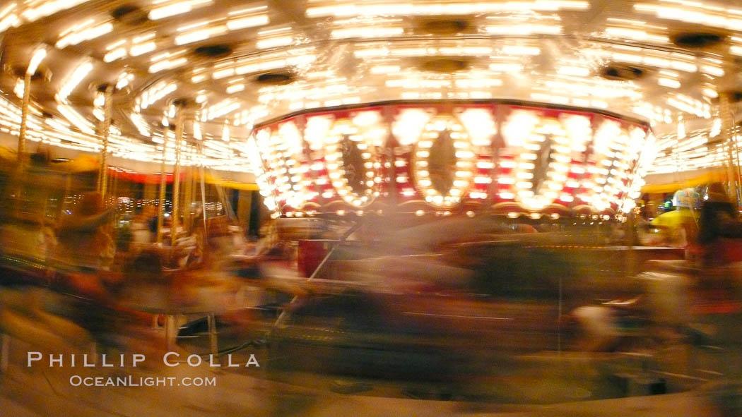 Del Mar Fair rides at night, blurring due to long exposure. California, USA, natural history stock photograph, photo id 20877