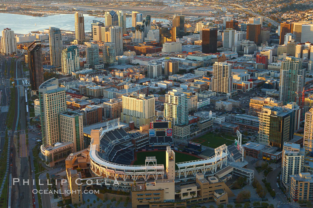 Downtown San Diego and Petco Park, viewed from the southeast. California, USA, natural history stock photograph, photo id 22386