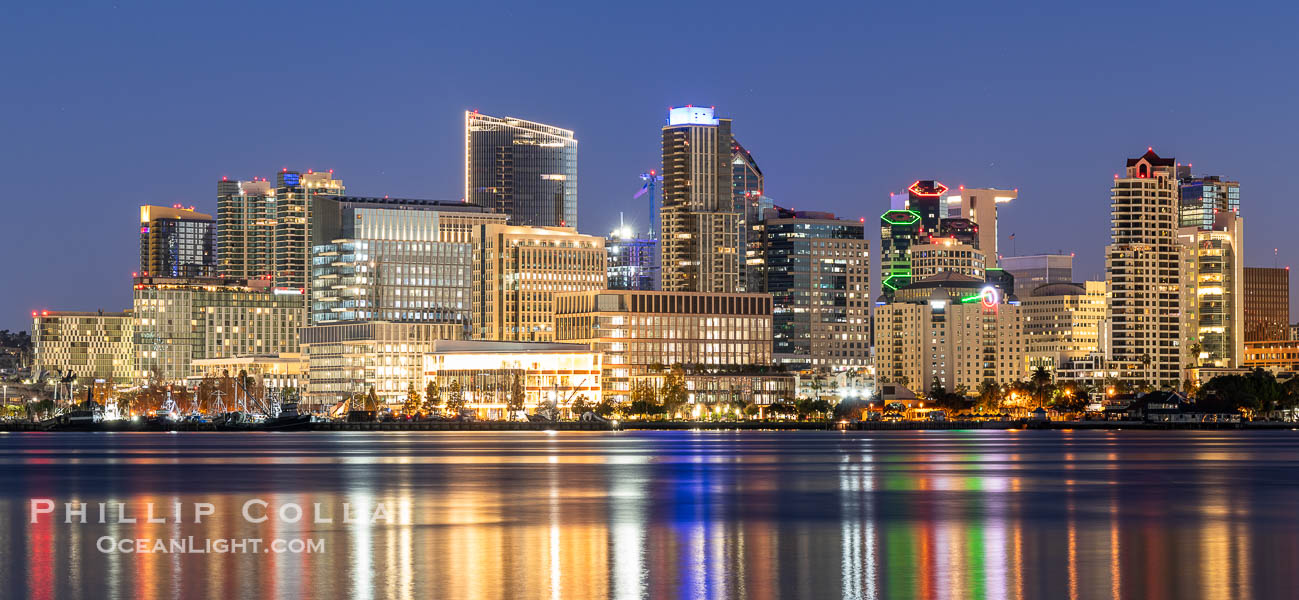 Downtown San Diego Skyline and Waterfront at Sunrise. California, USA, natural history stock photograph, photo id 40048