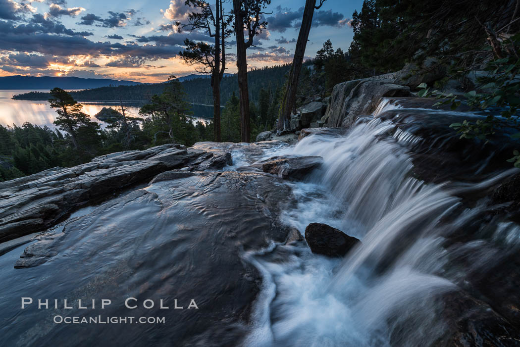 Eagle Falls at Sunrise, Lake Tahoe, California. USA, natural history stock photograph, photo id 32325